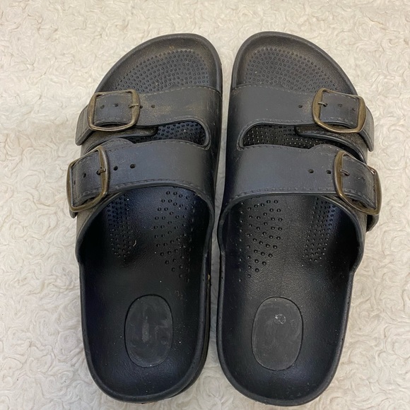 WOMENS slides sandals black rubber size 8.5 - Picture 3 of 8